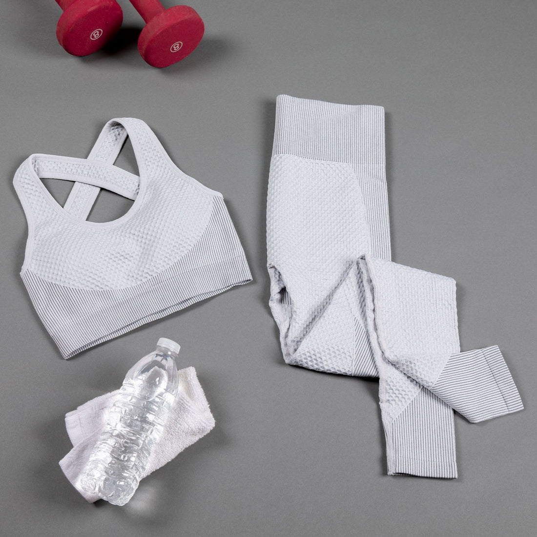 Textured Leggings and Sports Bra Activewear Set