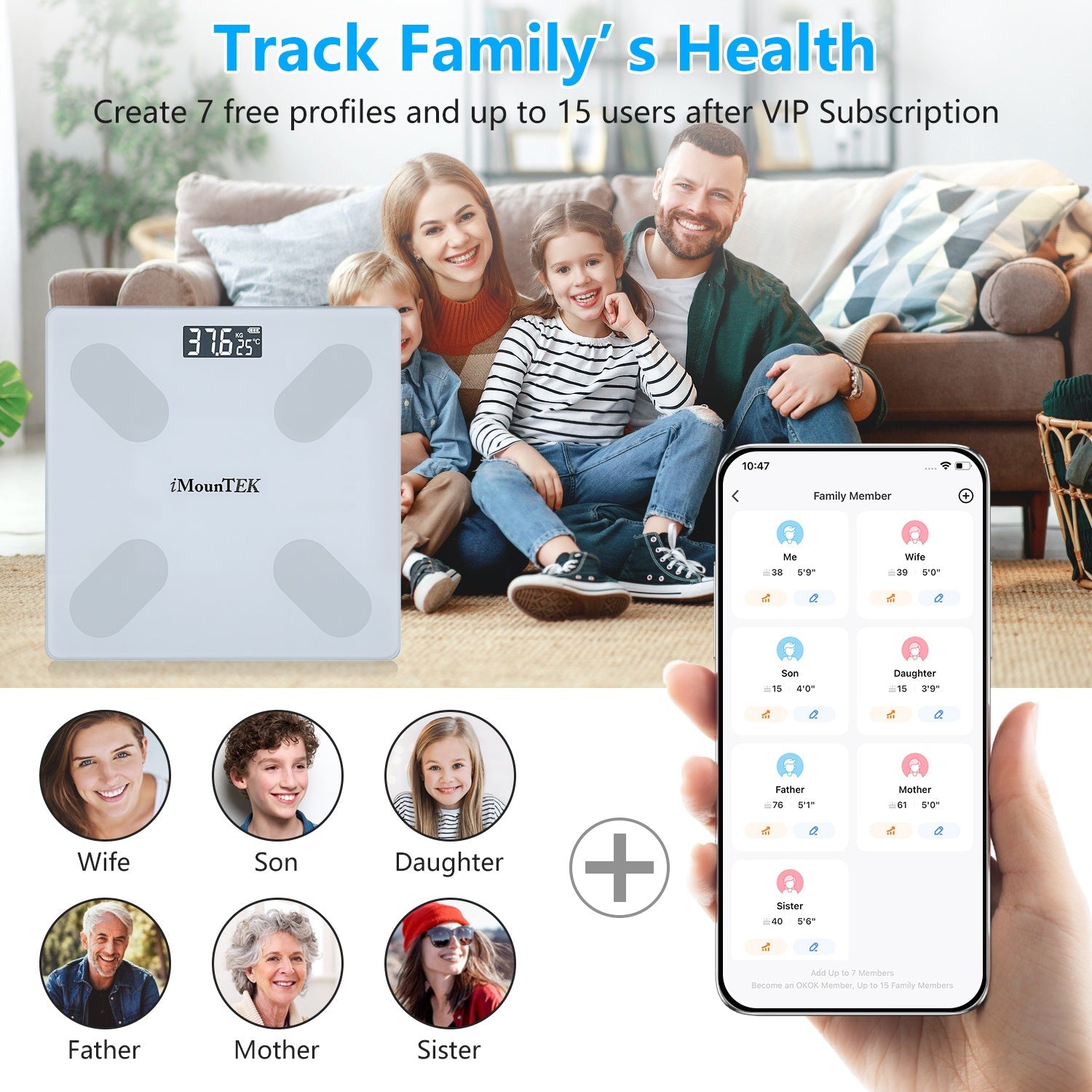 Smart BMI Body Weight Scale with App Sync