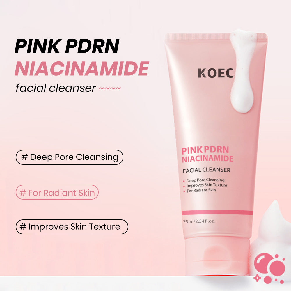 Niacinamide Facial Cleanser 75g - Deep Cleansing Brightening Face Wash with PDRN Skin Repair Technology | Pore Refining Hydrating Cleanser