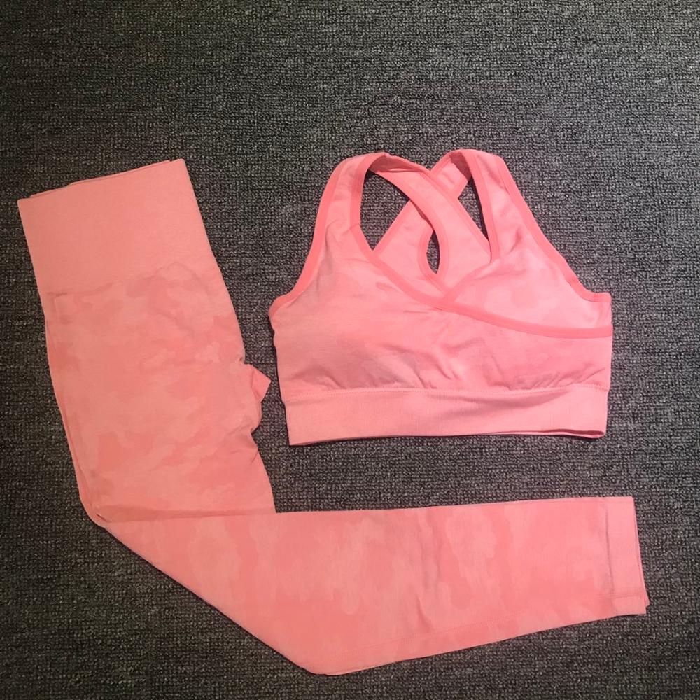 2PCS Camouflage Yoga Fitness Leggings and Sports Bra Set