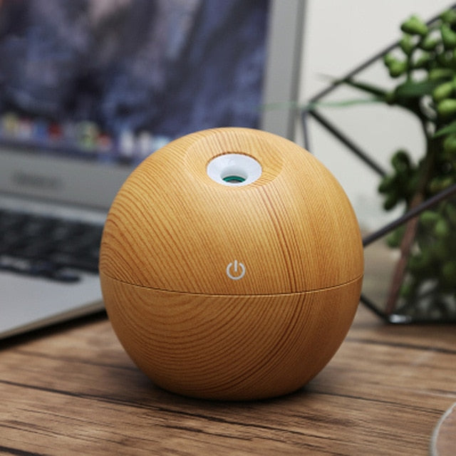 USB Ultrasonic Aroma Diffuser Cool Mist Humidifier with LED Light