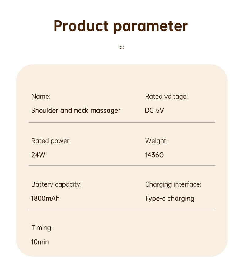 USB-C Heated Shiatsu Neck and Shoulder Massager