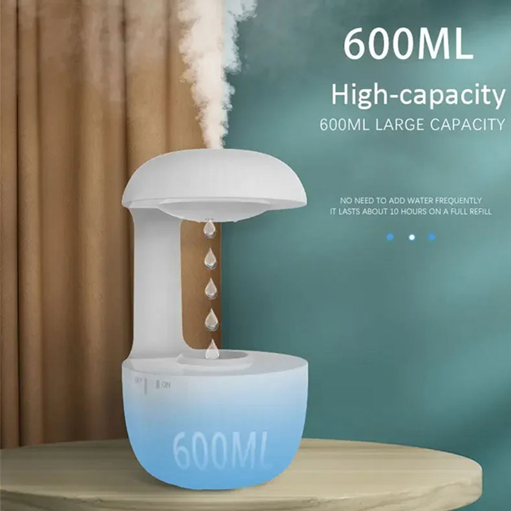 600ml Water Drop Ultrasonic Aromatherapy Humidifier Diffuser