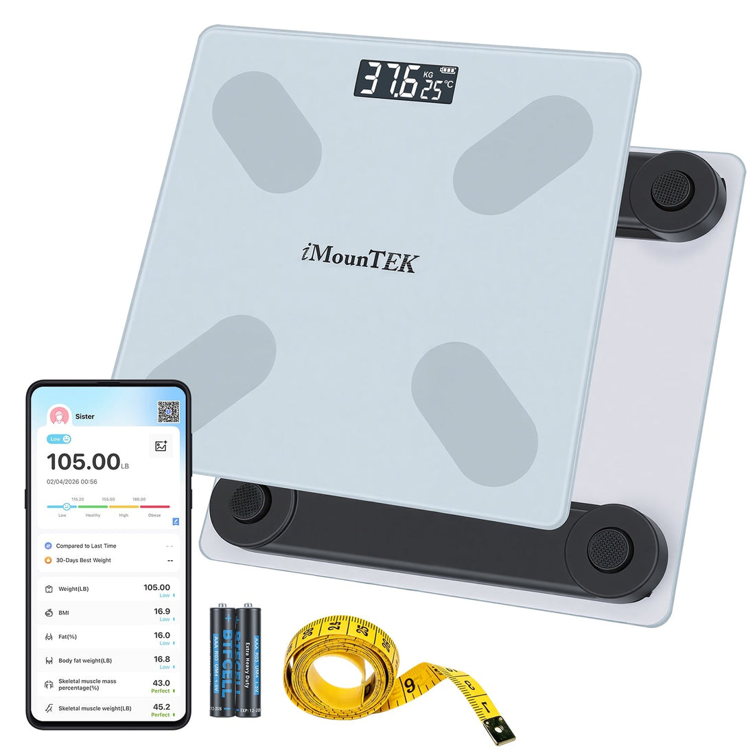 Smart BMI Body Weight Scale with App Sync