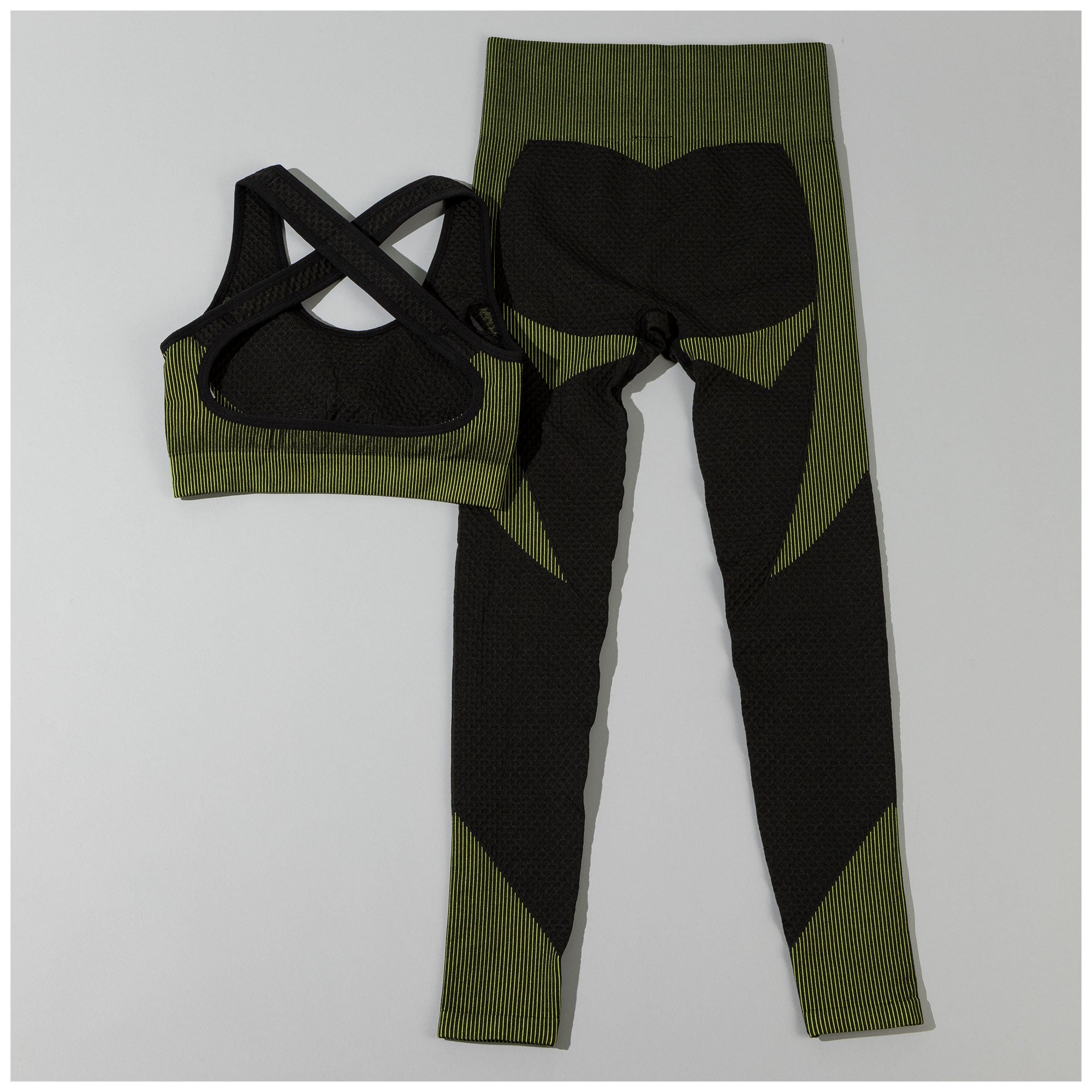 Textured Leggings and Sports Bra Activewear Set