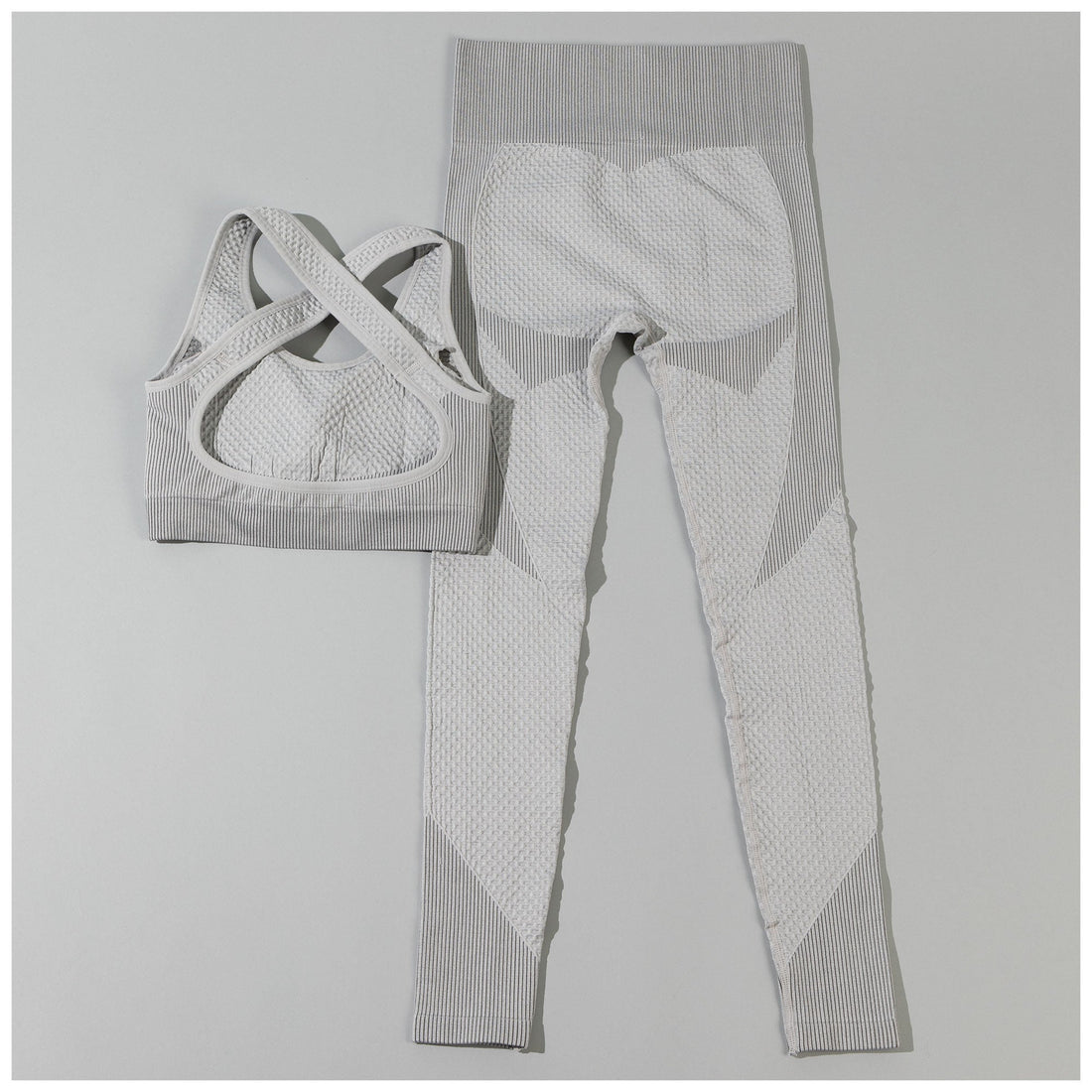 Textured Leggings and Sports Bra Activewear Set