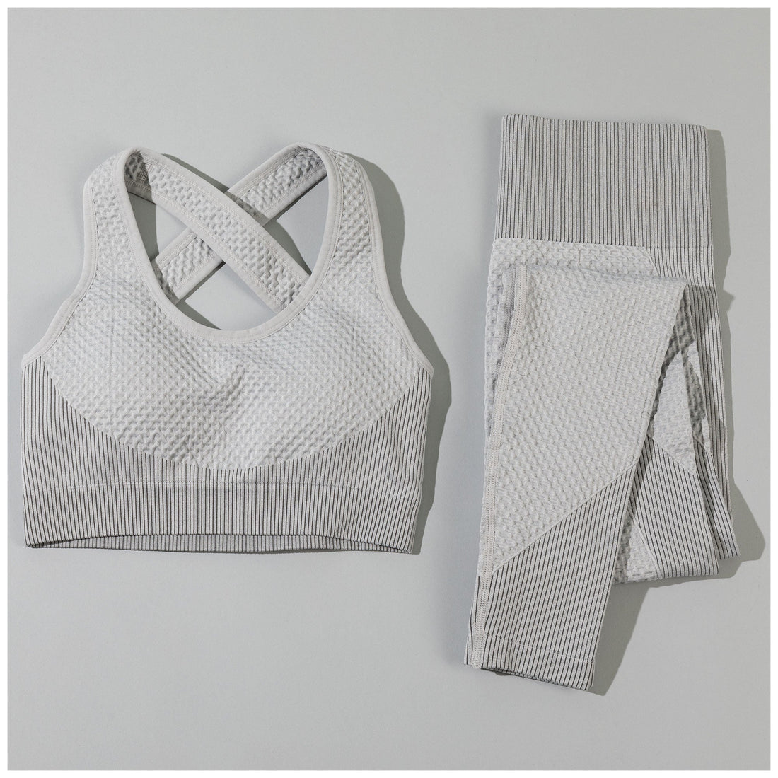 Textured Leggings and Sports Bra Activewear Set