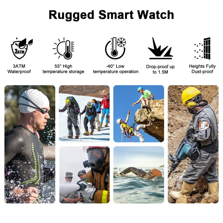 Rugged Outdoor Waterproof Fitness Smart Watch