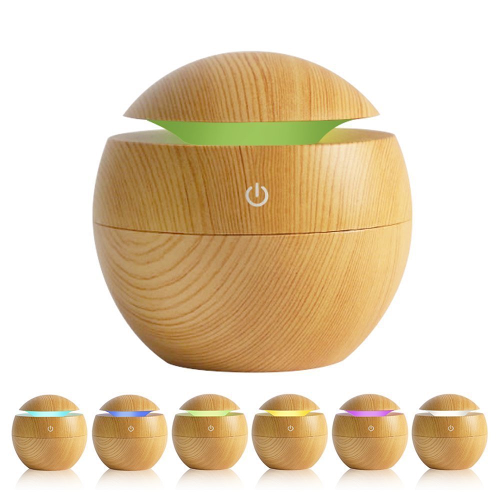 USB Ultrasonic Aroma Diffuser Cool Mist Humidifier with LED Light