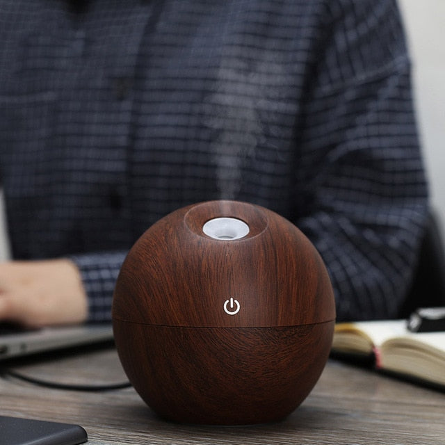 USB Ultrasonic Aroma Diffuser Cool Mist Humidifier with LED Light