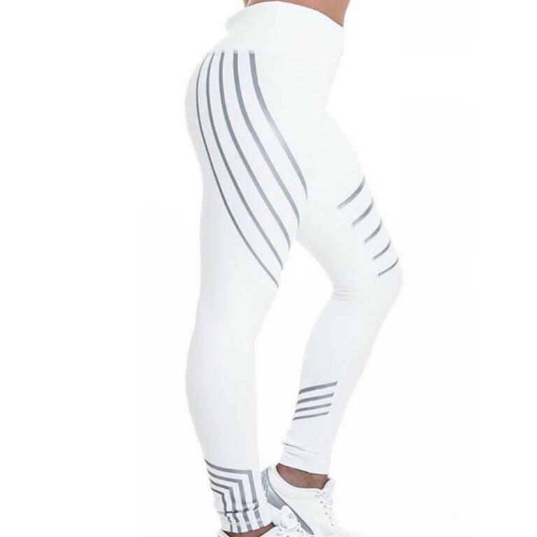 Women’s Stripe Compression Fitness Workout Leggings Pants