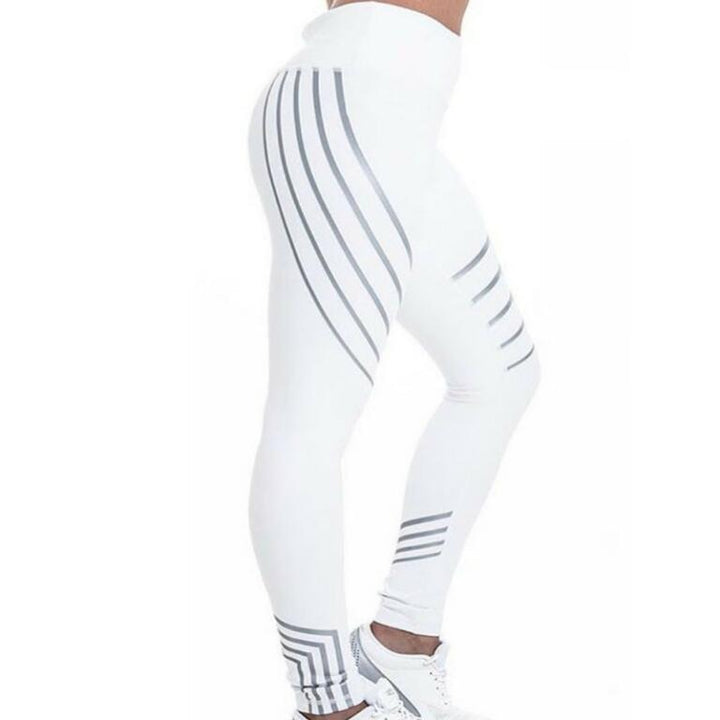 Women’s Stripe Compression Fitness Workout Leggings Pants