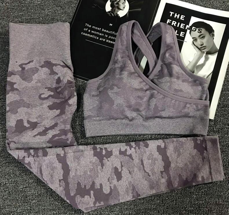 2PCS Camouflage Yoga Fitness Leggings and Sports Bra Set
