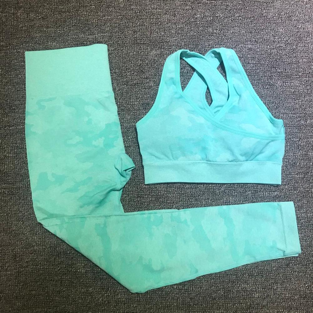 2PCS Camouflage Yoga Fitness Leggings and Sports Bra Set