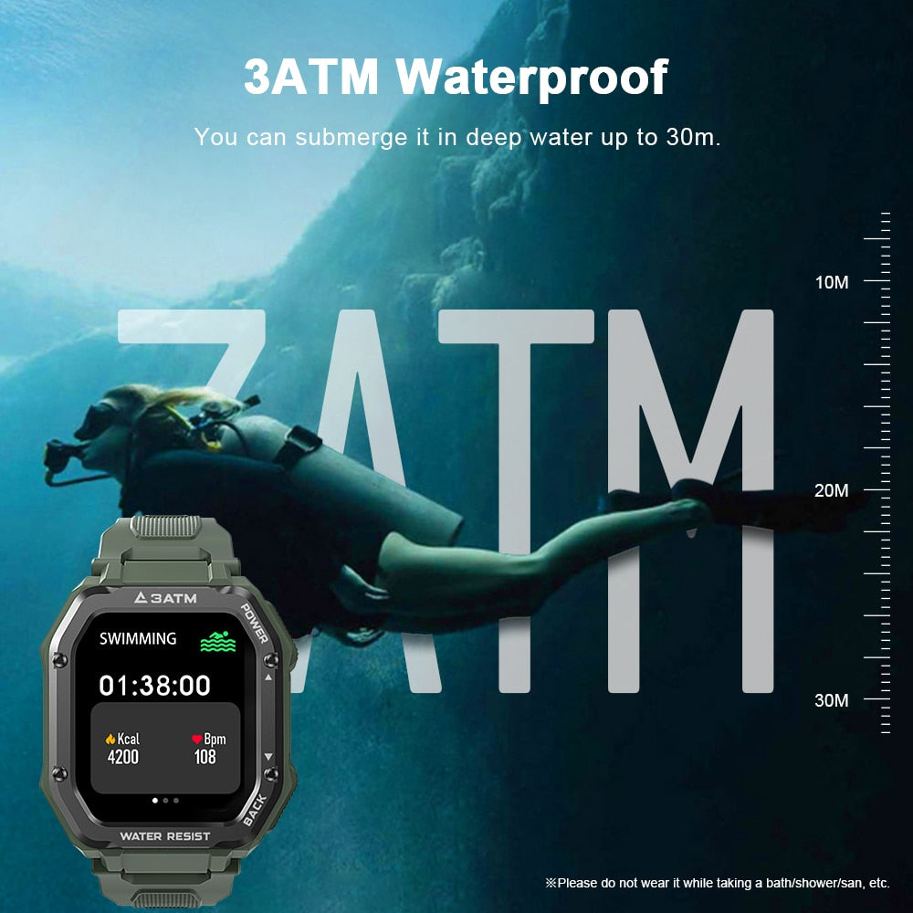 Rugged Outdoor Waterproof Fitness Smart Watch