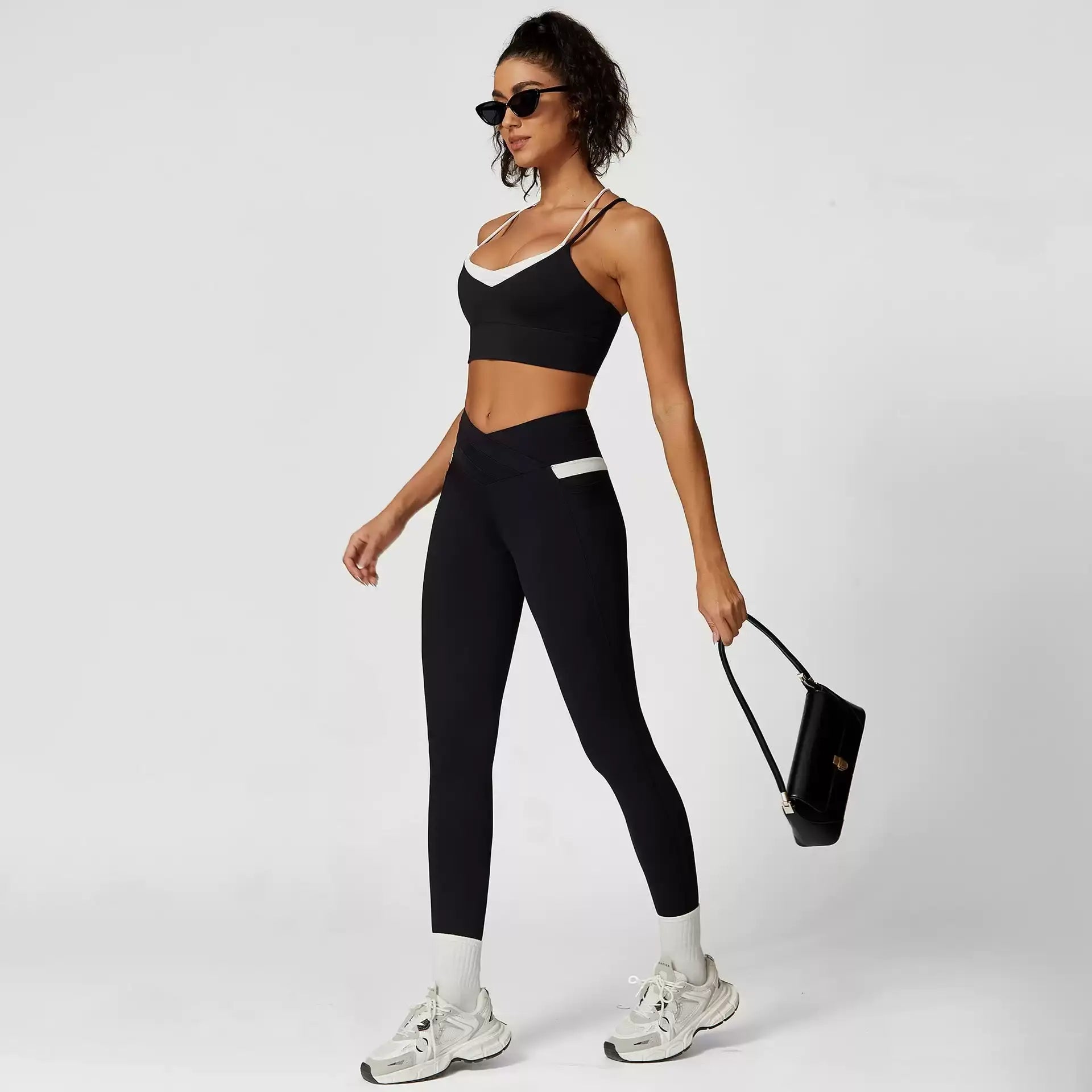 Contour Flex Two-Tone High Waist Fitness Leggings