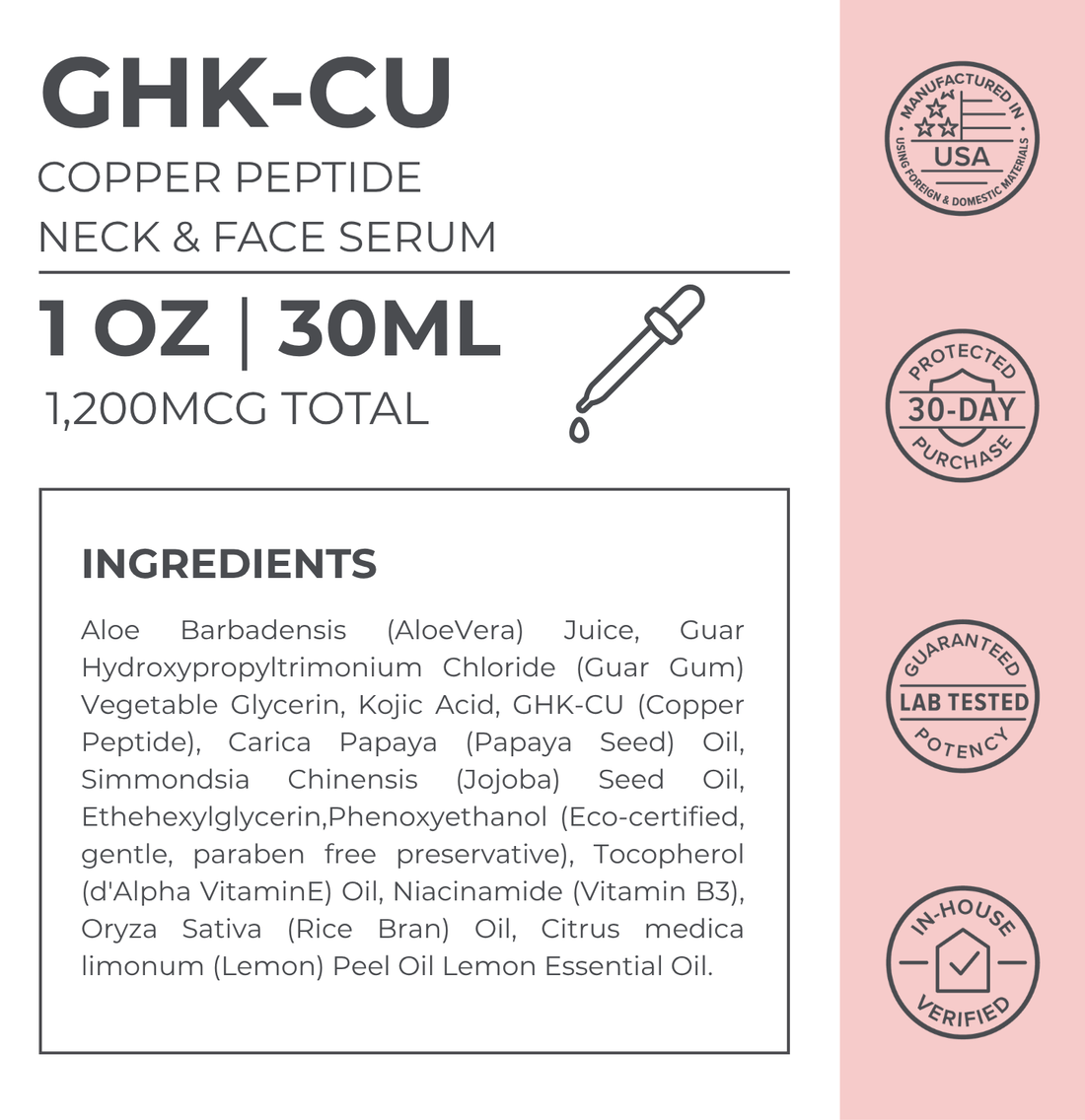 GHK-Cu Copper Peptide Neck & Face Serum