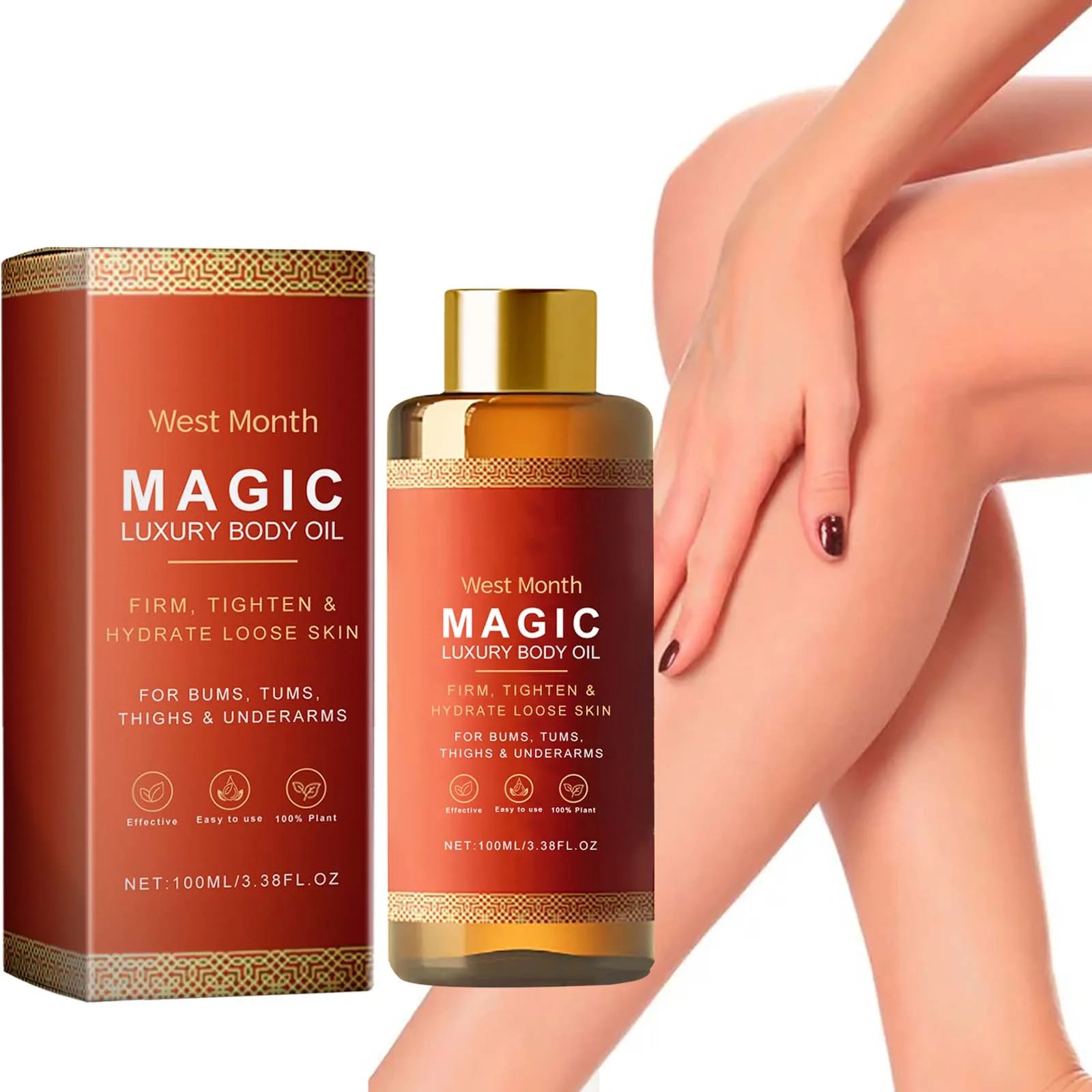 Lifting Firming Body Oil 100ml – Skin Tightening & Hydrating Body Oil for Abdomen, Thighs & Buttocks | Anti Sagging Moisturizing Oil for Smoother Skin