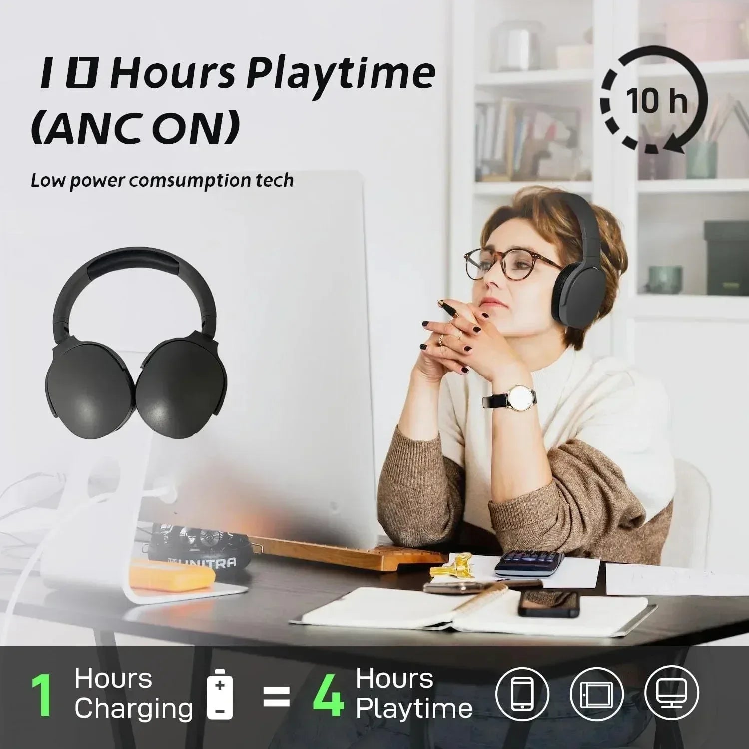 Wireless Bluetooth 5.3 HiFi Stereo Over-Ear Headphones