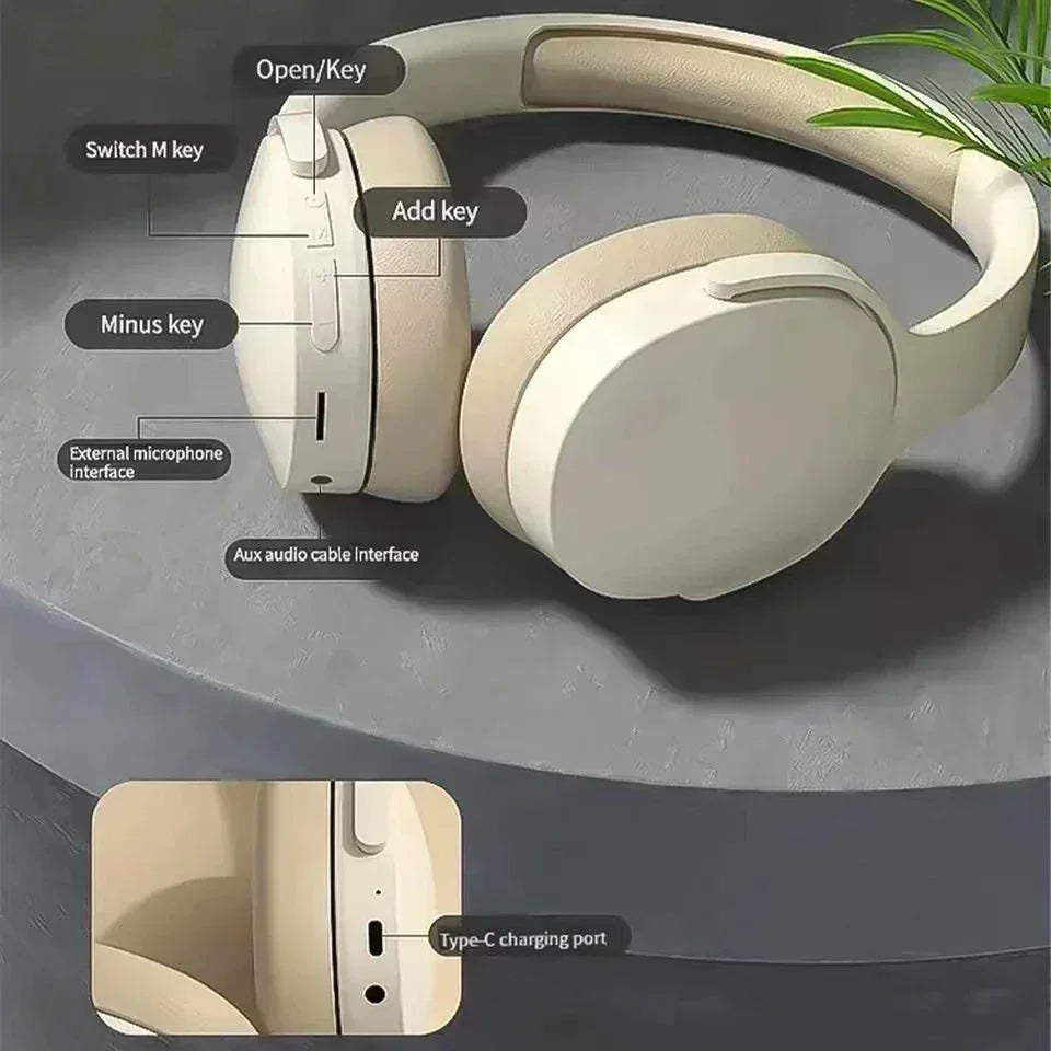 Wireless Bluetooth 5.3 HiFi Stereo Over-Ear Headphones