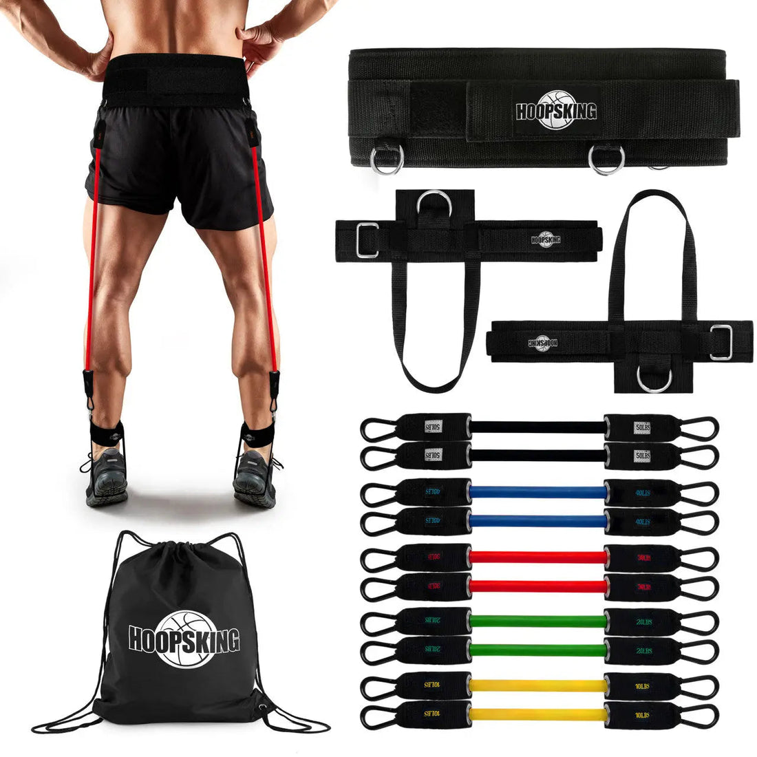 HoopsKing Vertical Jump Trainer Resistance Bands Fitness System