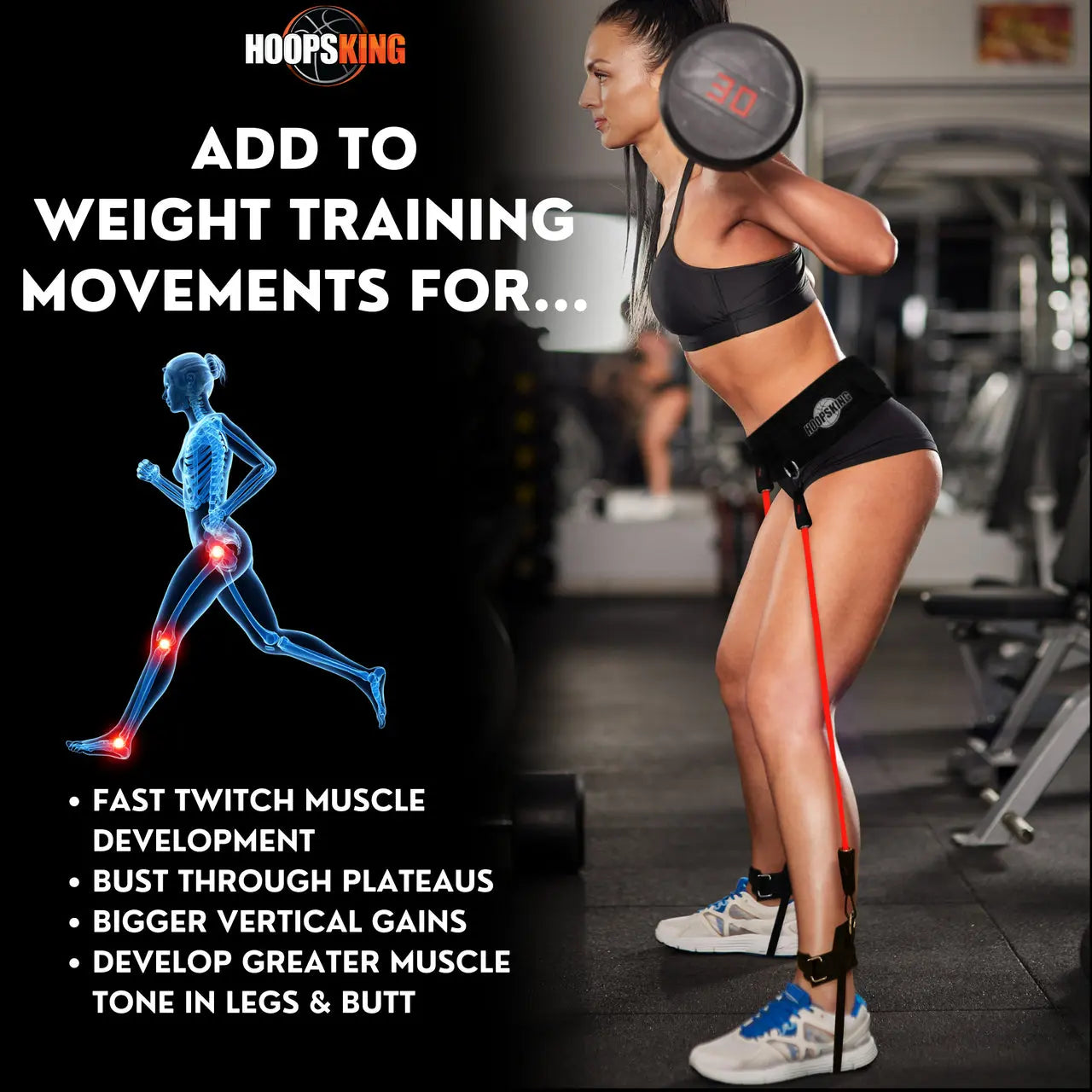 HoopsKing Vertical Jump Trainer Resistance Bands Fitness System