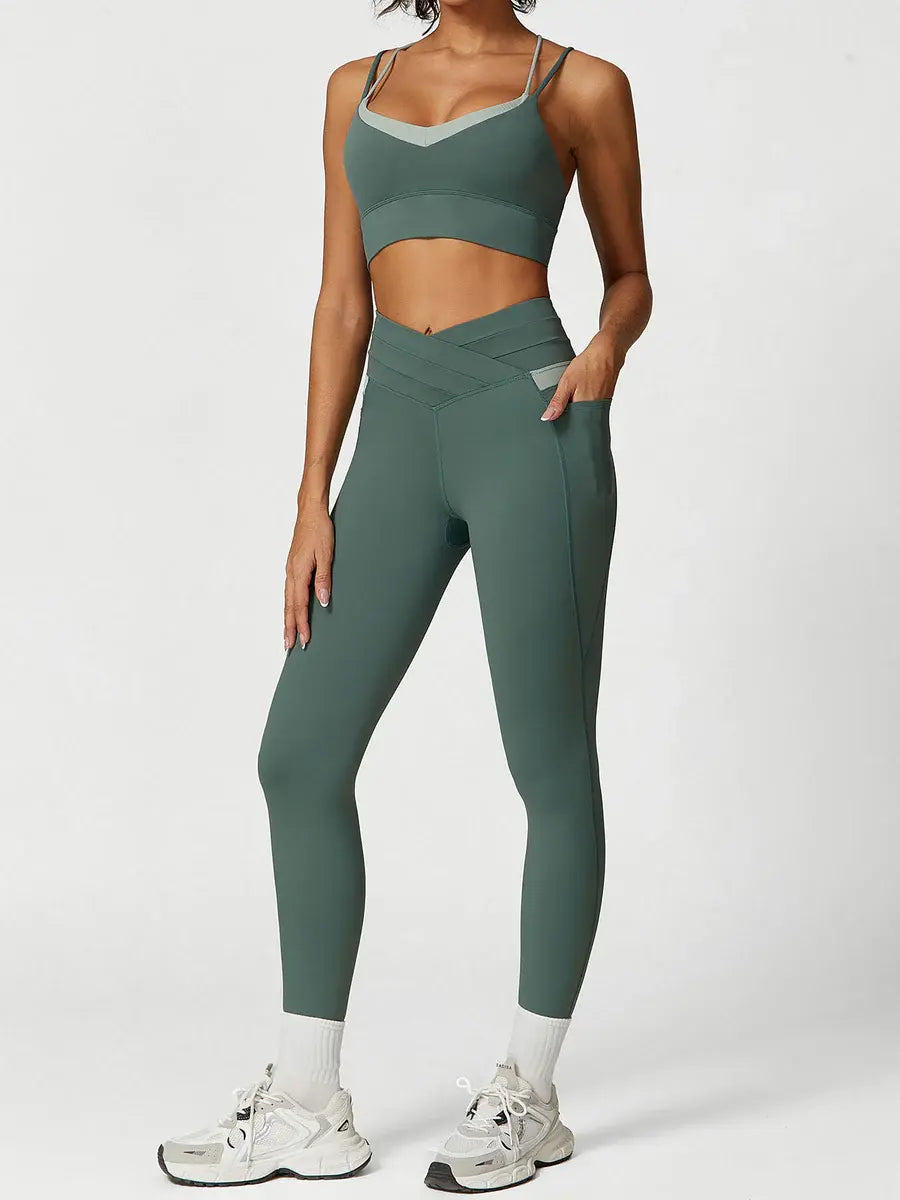 Contour Flex Two-Tone High Waist Fitness Leggings