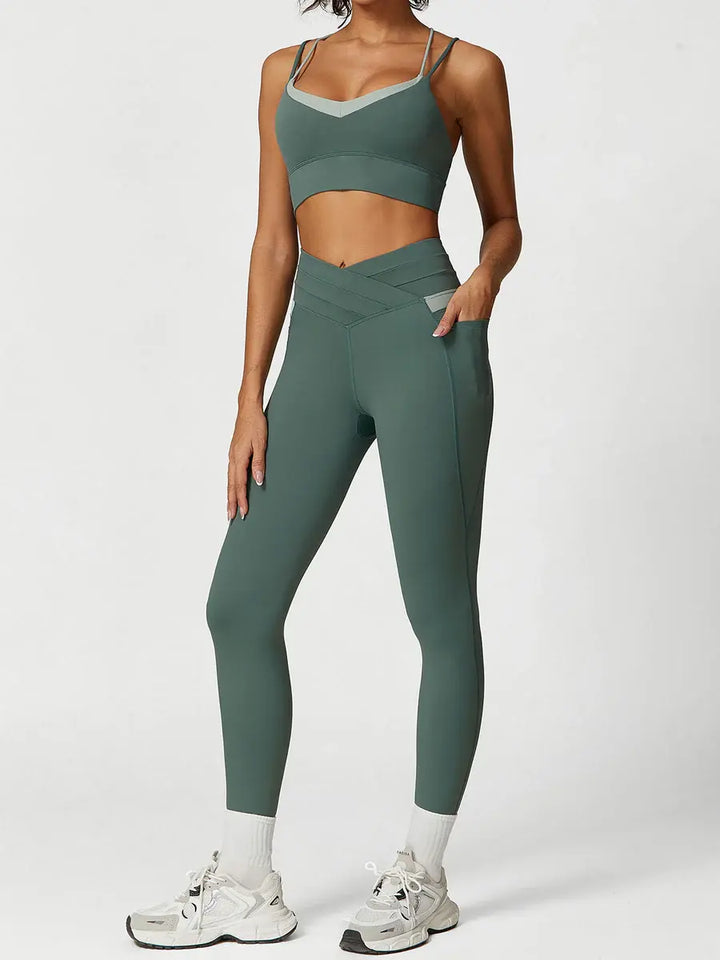 Contour Flex Two-Tone High Waist Fitness Leggings