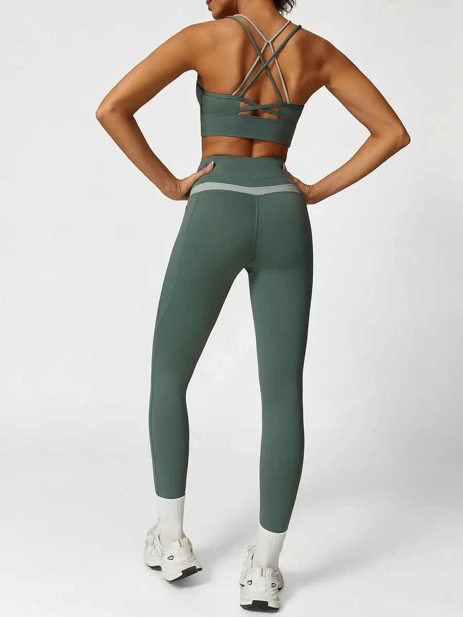 Contour Flex Two-Tone High Waist Fitness Leggings